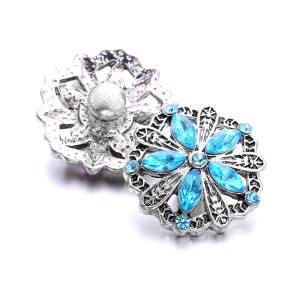 20MM Flowers rhinestone design  Metal snap buttons