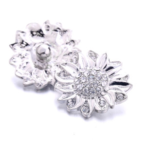 20MM Flowers rhinestone design  Metal snap buttons