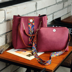Ribbon bucket type mother and daughter bag portable single shoulder bag two-piece matte fabric bag fit 18mm snap button jewelry