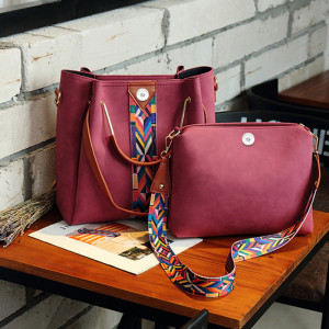 Ribbon bucket type mother and daughter bag portable single shoulder bag two-piece matte fabric bag fit 18mm snap button jewelry