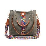 Ribbon bucket type mother and daughter bag portable single shoulder bag two-piece matte fabric bag fit 18mm snap button jewelry