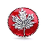 20MM  Maple leaf design enamel  Metal snap buttons