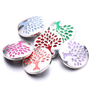 20MM  life Tree design enamel  Metal snap buttons
