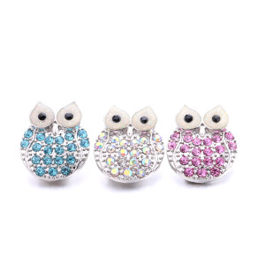 20MM  owl design Rhinestone  Metal snap buttons
