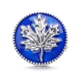 20MM  Maple leaf design enamel  Metal snap buttons