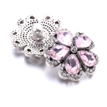 20MM Flowers rhinestone design  Metal snap buttons