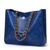 Snake print tote bag simple fashion single shoulder ladies bag fit 18mm snap button jewelry