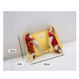Square bag fresh and sweet stone pattern solid color silk scarf all-match shoulder bag fit 18mm snap button jewelry