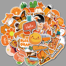 50 cute orange style graffiti stickers suitcase motorcycle trolley suitcase laptop waterproof stickers