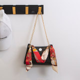 Square bag fresh and sweet stone pattern solid color silk scarf all-match shoulder bag fit 18mm snap button jewelry
