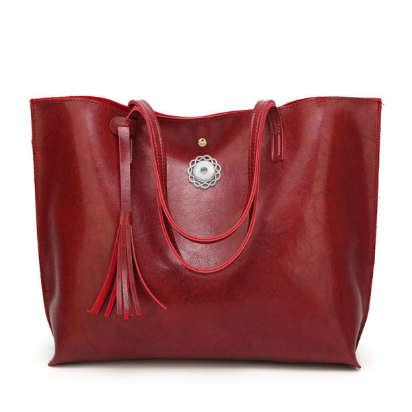 Women's tote bag large capacity women's single shoulder bag fit 18mm snap button jewelry