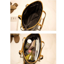 Hand-held large tote bag elegant texture shoulder bag fit 18mm snap button jewelry