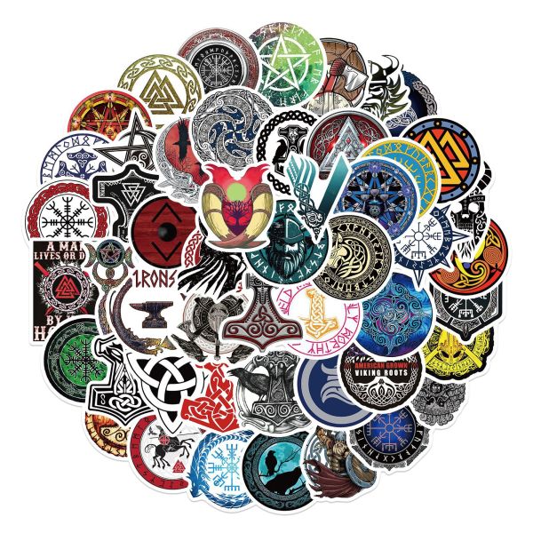 50pcs Viking Totem  graffiti stickers decorative suitcase notebook waterproof detachable stickers
