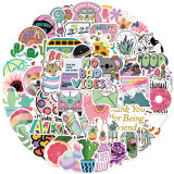 50 cartoon cute pink stickers decorative suitcase notebook waterproof detachable stickers