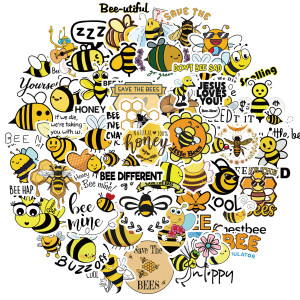 50 inspirational little bees stickers stickers decorative suitcase notebook waterproof removable stickers