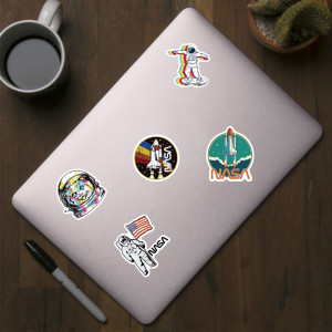 50 pieces of space astronaut stickers stickers decorative luggage suitcase notebook waterproof removable stickers