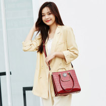 Stone pattern shell bag net celebrity all-match single shoulder bag lacquered red wedding bag bridal bag fit 18mm snap button jewelry
