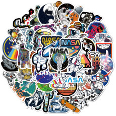 50 pieces of space astronaut stickers stickers decorative luggage suitcase notebook waterproof removable stickers