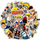 50pcs Cartoon movie graffiti stickers decorative suitcase notebook waterproof detachable stickers
