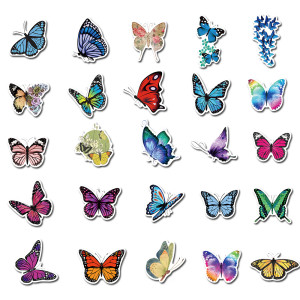 50 butterfly graffiti stickers personalized motorcycle trolley case stickers cartoon waterproof stickers