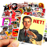 50pcs Russian cartoon travel adventure  graffiti stickers decorative suitcase notebook waterproof detachable stickers