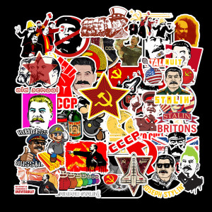 50pcs Russian cartoon travel adventure  graffiti stickers decorative suitcase notebook waterproof detachable stickers