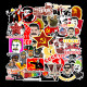 50pcs Russian cartoon travel adventure  graffiti stickers decorative suitcase notebook waterproof detachable stickers