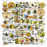 50pcs English Slogan Little Bee graffiti stickers decorative suitcase notebook waterproof detachable stickers