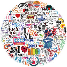 50pcs Inspirational  music  graffiti stickers decorative suitcase notebook waterproof detachable stickers