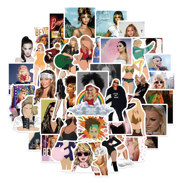 50pcs  European Girl Songs  graffiti stickers decorative suitcase notebook waterproof detachable stickers