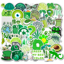 50pcs Girl green environmental icon  graffiti stickers decorative suitcase notebook waterproof detachable stickers