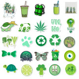 50pcs Girl green environmental icon  graffiti stickers decorative suitcase notebook waterproof detachable stickers