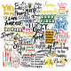50pcs English Slogan Little Bee graffiti stickers decorative suitcase notebook waterproof detachable stickers