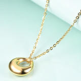 Water Drop Hollow Pendant Necklace 18K Vacuum Electroplating Gold Stainless Steel Necklace Jewelry