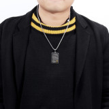 Religious Cross Necklace Electric Black Stainless Steel Pendant