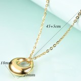 Water Drop Hollow Pendant Necklace 18K Vacuum Electroplating Gold Stainless Steel Necklace Jewelry