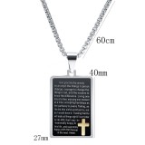 Religious Cross Necklace Electric Black Stainless Steel Pendant