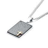 Religious Cross Necklace Electric Black Stainless Steel Pendant