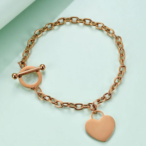 Heart-shaped listing stainless steel bracelet OT buckle bracelet