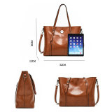 Oil wax leather single-shoulder diagonal bag all-match lady big bag fit 18mm snap button jewelry