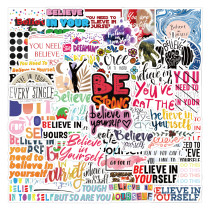 50pcs  Inspirational Believe in yourself inspiring  graffiti stickers decorative suitcase notebook waterproof detachable stickers