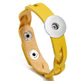 Ladies braided leather bracelet simple and versatile color fit 20mm snaps chunks Jewelry