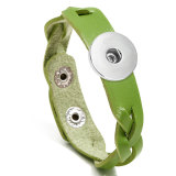 Ladies braided leather bracelet simple and versatile color fit 20mm snaps chunks Jewelry