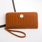 New Ladies Long Wallet Crocodile Pattern Wallet Cross-border Women's Coin Purse Card Case fit 18mm  snap button jewelry