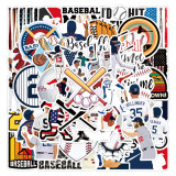 50pcs  baseball  graffiti stickers decorative suitcase notebook waterproof detachable stickers