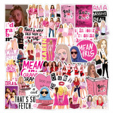 50pcs  Mean Girls  graffiti stickers decorative suitcase notebook waterproof detachable stickers