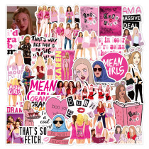 50pcs  Mean Girls  graffiti stickers decorative suitcase notebook waterproof detachable stickers