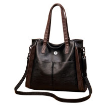 Large-capacity soft leather fashion one-shoulder messenger tote bag cross-border handbag fit 18mm snap button jewelry
