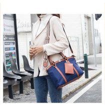 Fashion all-match large-capacity Oxford cloth mother and child bag shoulder messenger handbag fit 18mm  snap button jewelry