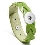 Ladies braided leather bracelet simple and versatile color fit 20mm snaps chunks Jewelry